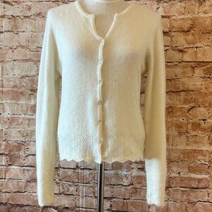 Vintage Tangents cream Angora blend cardigan